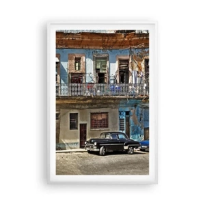 Plakat i hvid ramme - Havana stemning - 61x91 cm