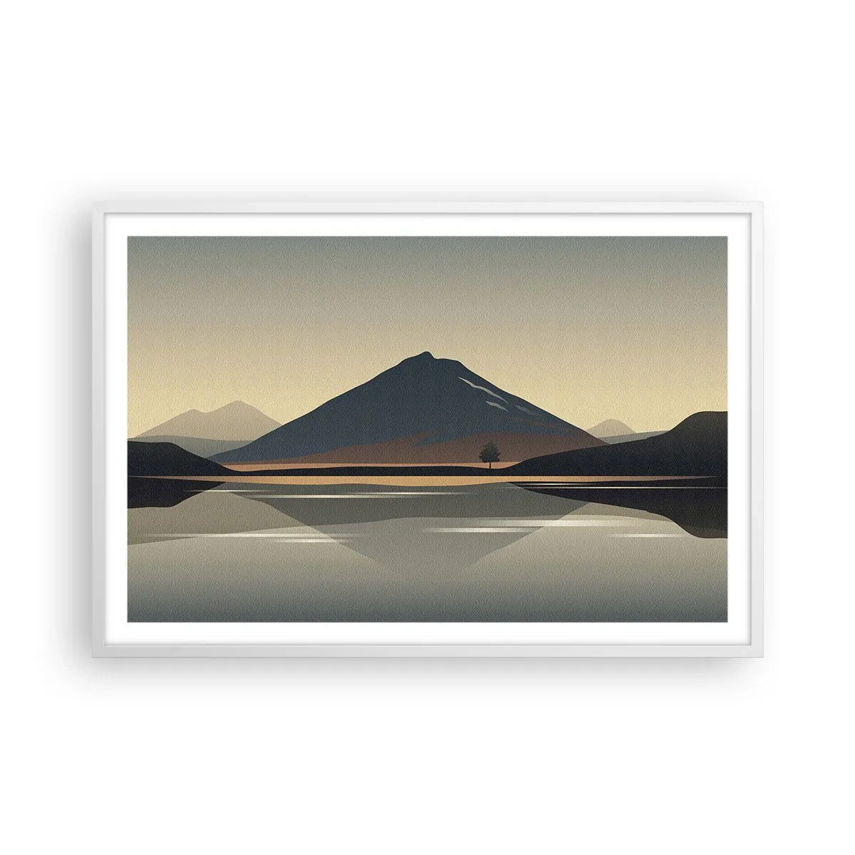 Plakat i hvid ramme - Spejlrefleksion - 91x61 cm