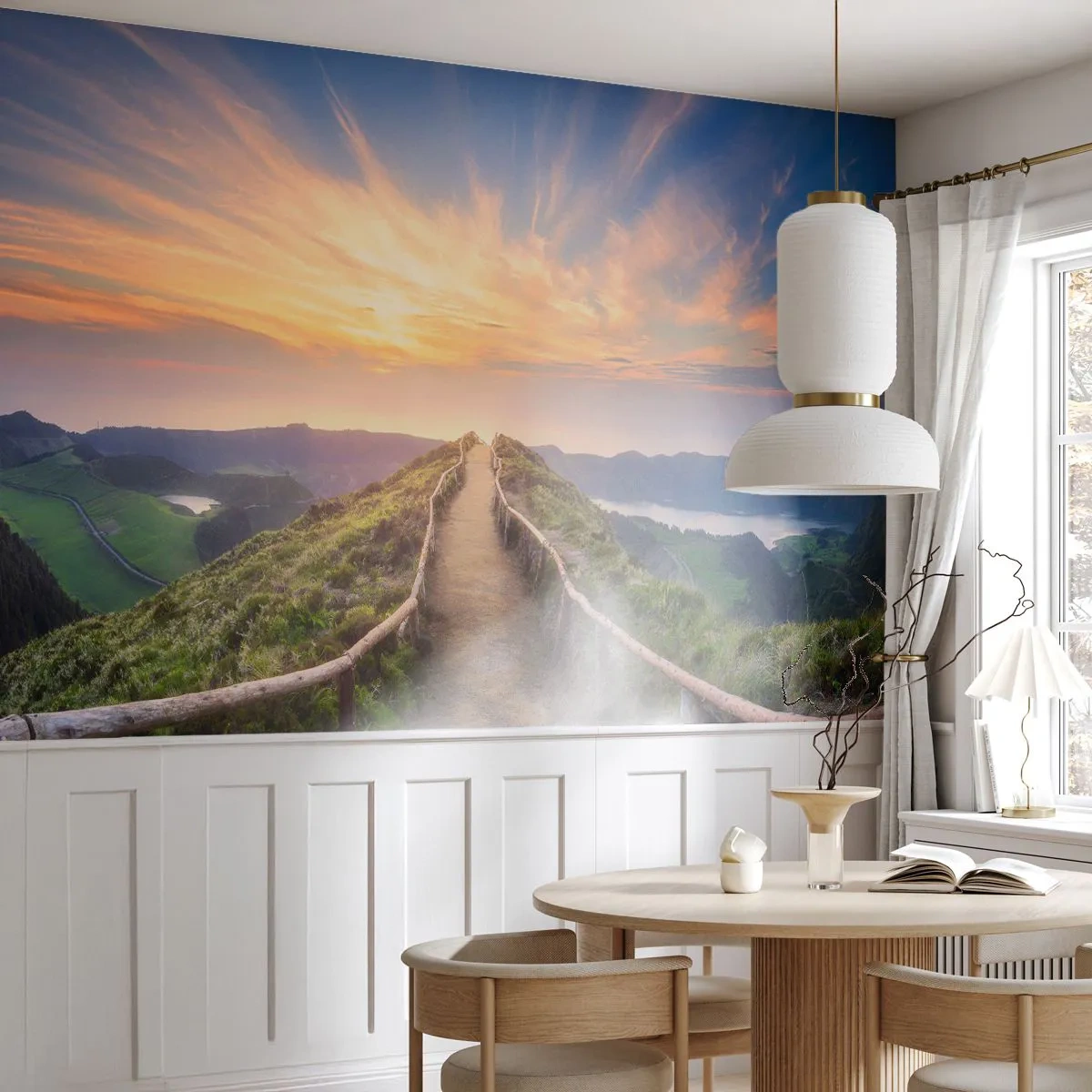 Fototapet Premium Sand - Tæt på himlen - Bjerglandskab, Natur, Solnedgang - 100x70 cm