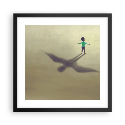 Plakat i sort ramme - Fremtidens helt - 40x40 cm