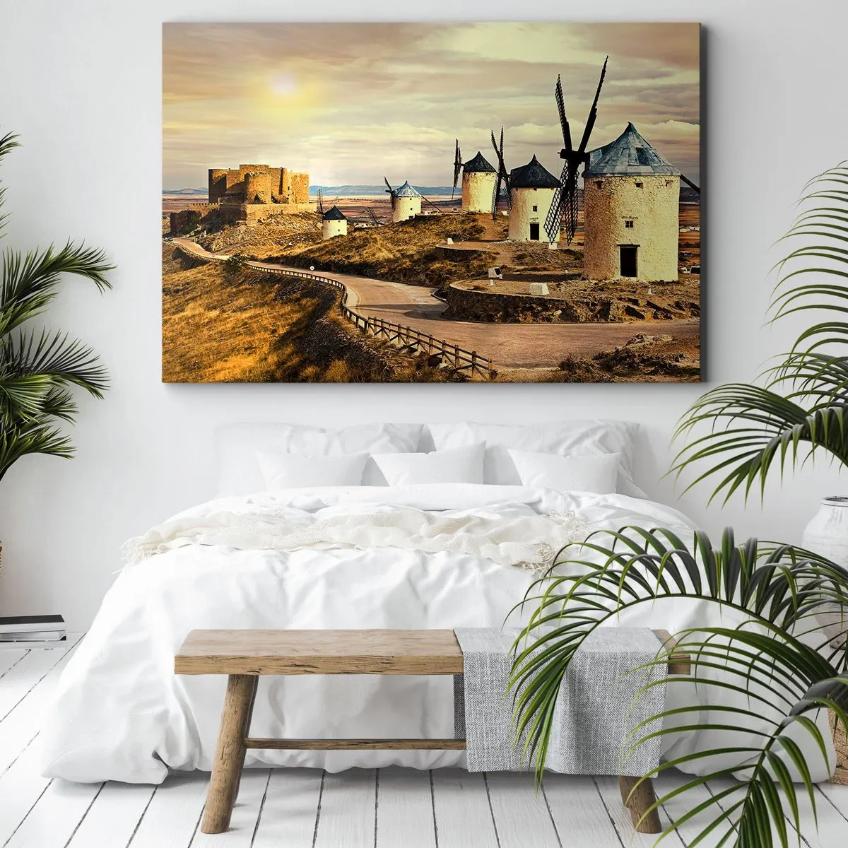 Lærredstryk - Billede på lærred - Don Quixote er ved at dukke op - 100x70 cm