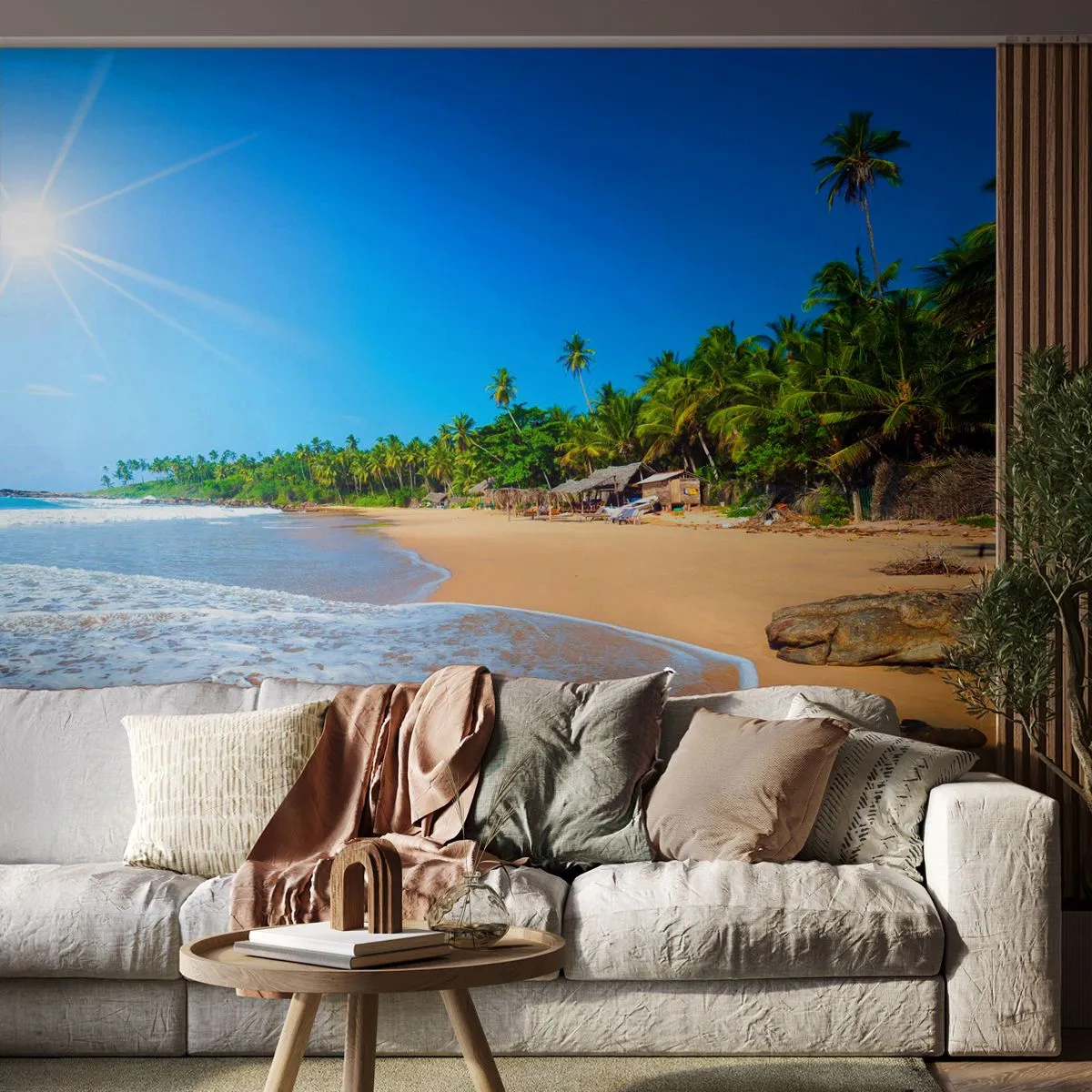 Fototapet Premium Sand - Et eksotisk sted for dig - Landskab, Hav, Paradise Beach - 100x70 cm