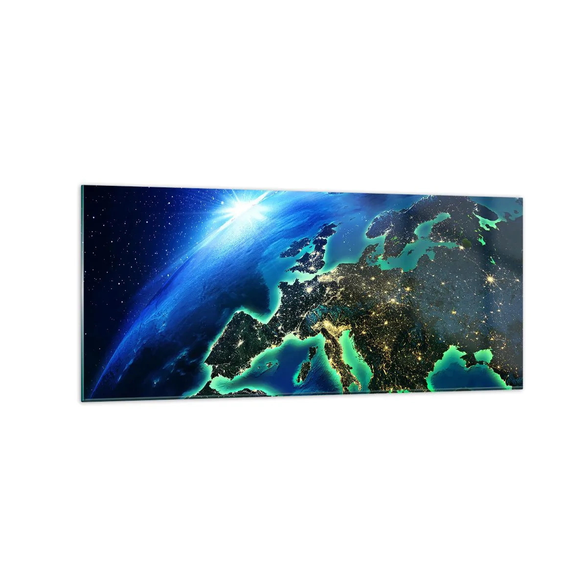 Billede på glas - Et funklende Europa - 120x50 cm