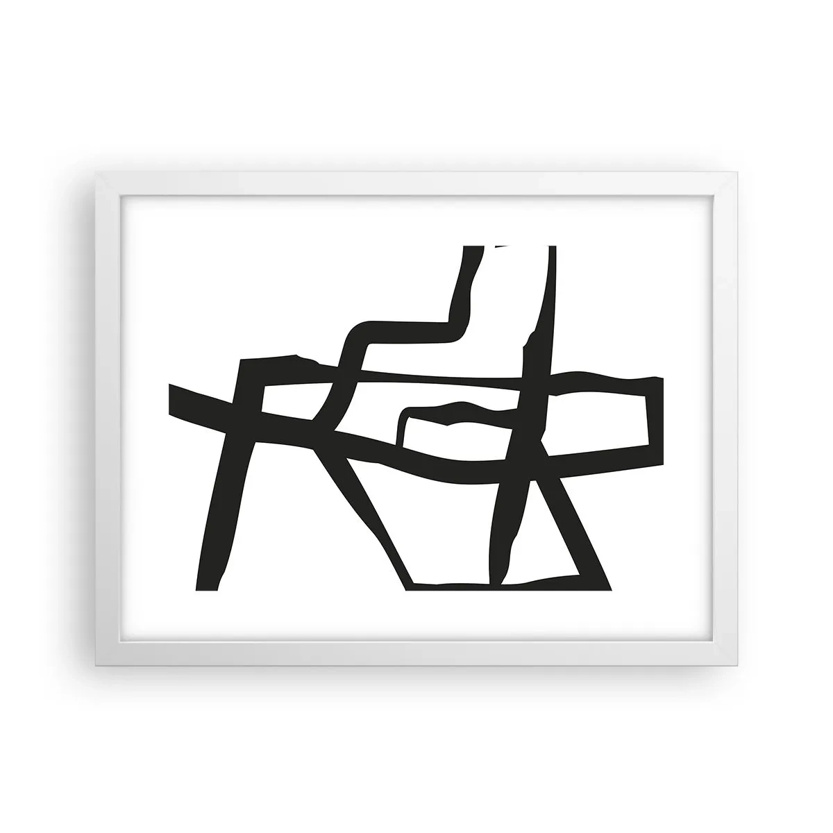 Plakat i hvid ramme - Sort og hvid konstruktion - 40x30 cm