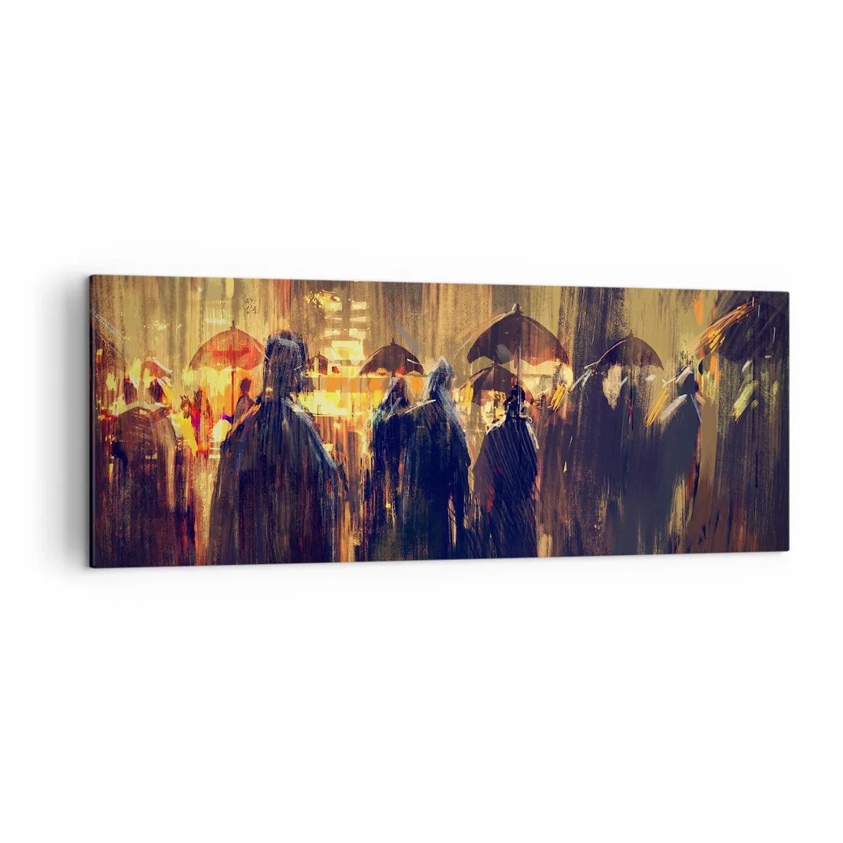 Lærredstryk - Billede på lærred - Tilhængere af regnen - 140x50 cm