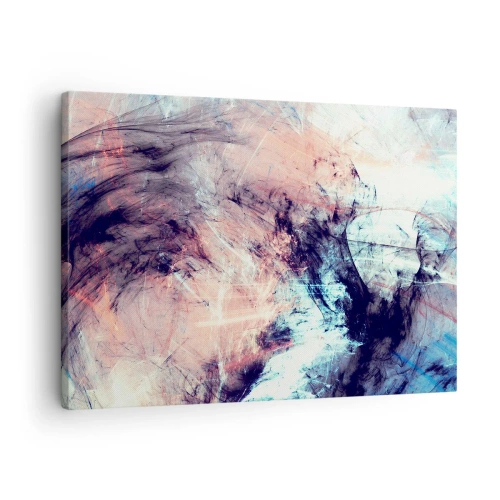 Lærredstryk - Billede på lærred - Abstrakt komposition i pastel- og mørke toner - 70x50cm - Mærk vinden - Moderne vægdekoration til stue og soveværelse ARTTOR