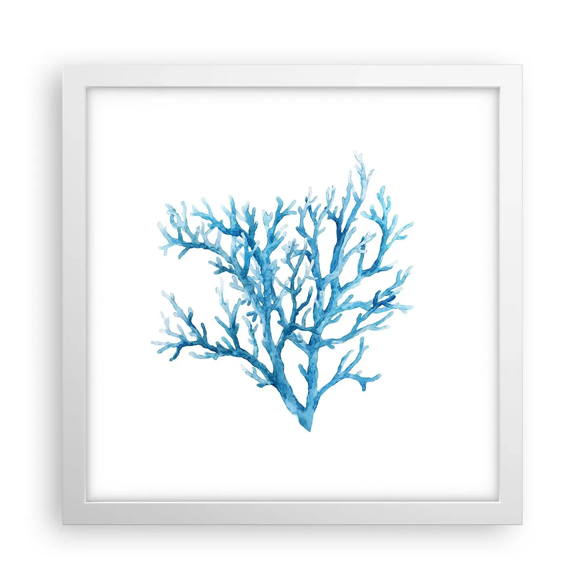 Plakat i hvid ramme - Marint filigran - 30x30 cm