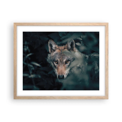 Plakat i ramme af lyst egetræ - Jæger - 50x40 cm