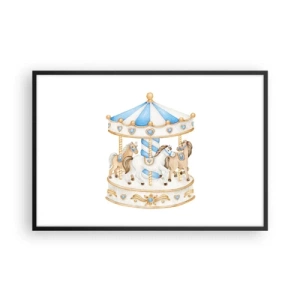 Plakat i sort ramme - Sød barndom - 91x61 cm