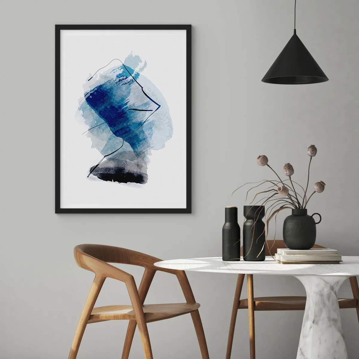 Plakat i sort ramme - Isbjerg - 30x40 cm