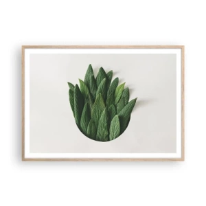 Plakat i ramme af lyst egetræ - Uhæmmet nysgerrighed - 100x70 cm