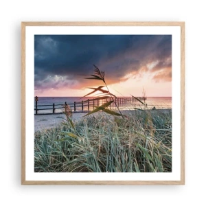 Plakat i ramme af lyst egetræ - Ikke passerer med vinden - 60x60 cm