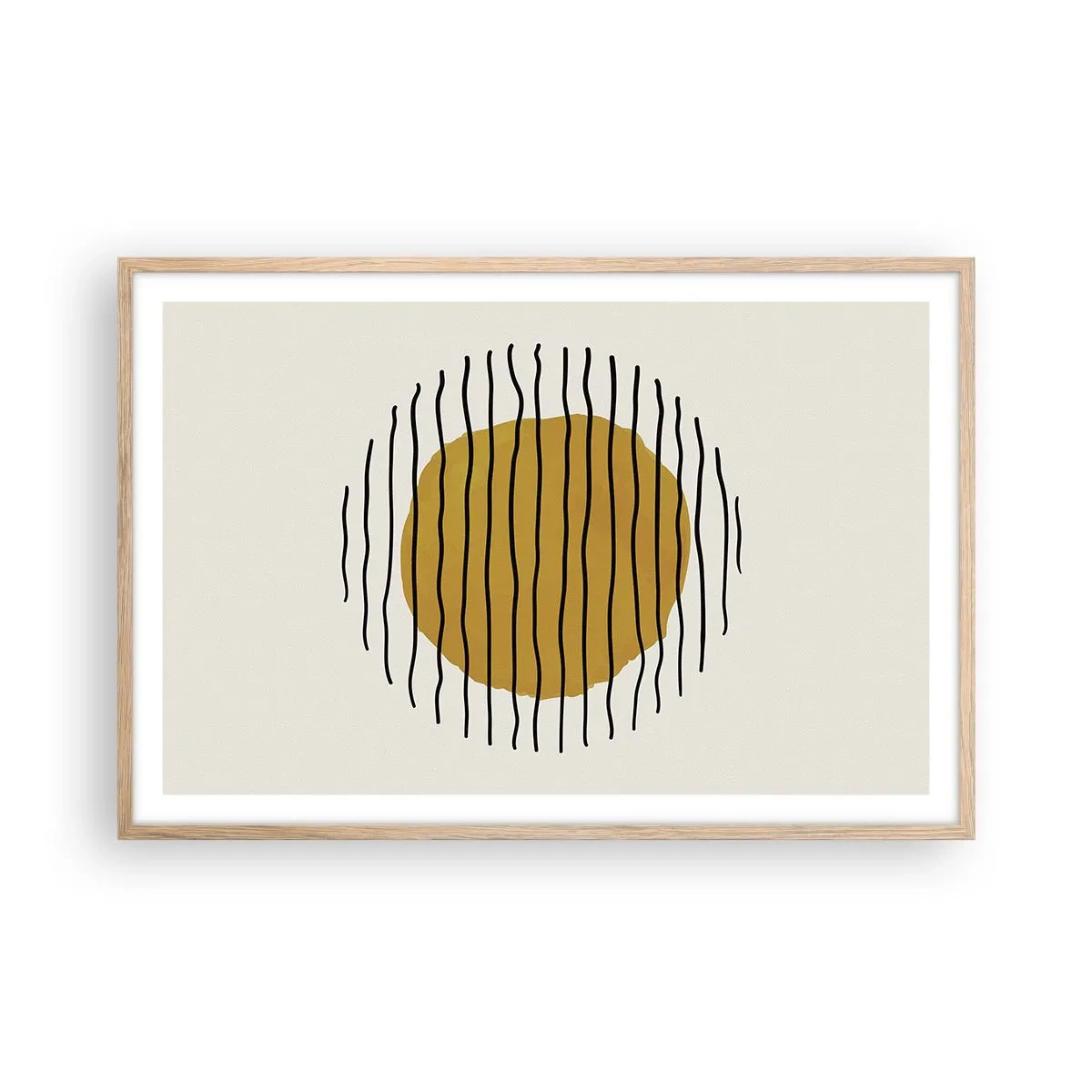 Plakat i ramme af lyst egetræ - Abstraktion, der skælver af varme - 91x61 cm