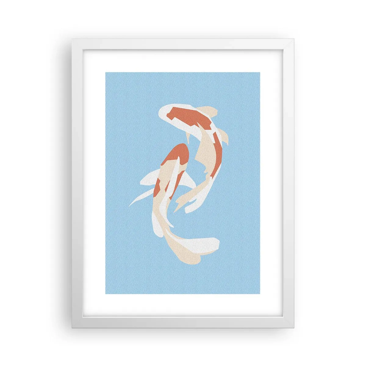 Plakat i hvid ramme - Spontan synkroniseret svømning - 30x40 cm