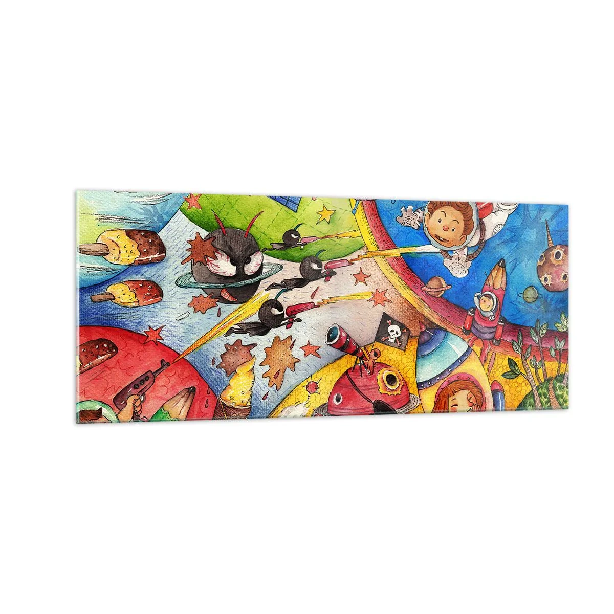 Billede på glas - Et storslået rumeventyr - 100x40 cm
