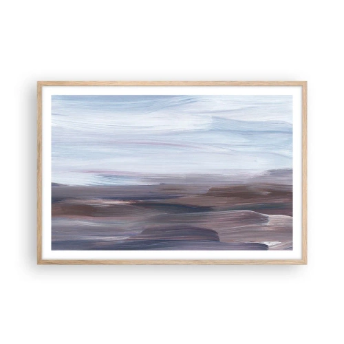 Plakat i ramme af lyst egetræ - Elementer: vand - 91x61 cm
