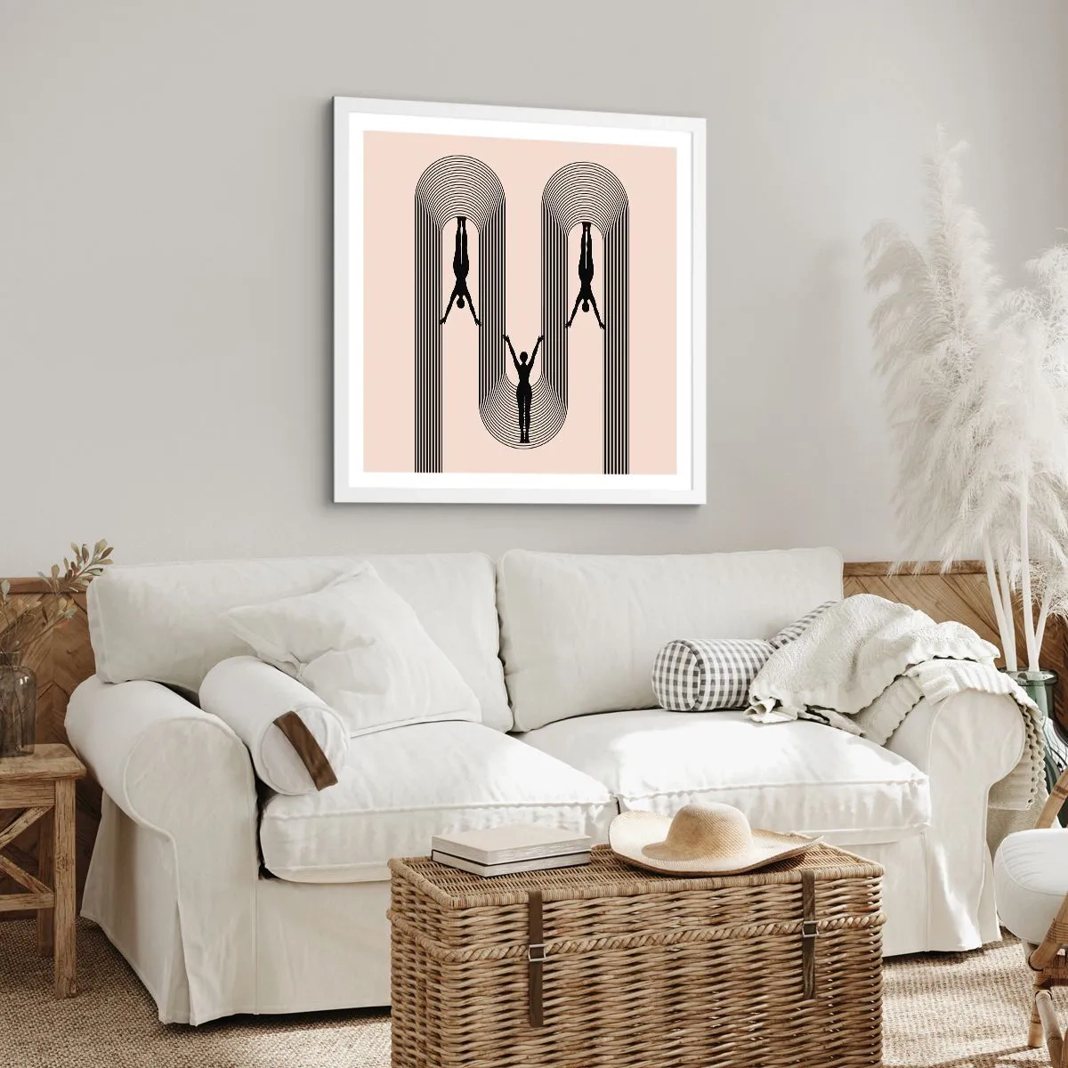 Plakat i hvid ramme - På hovedet nedad - 30x30 cm