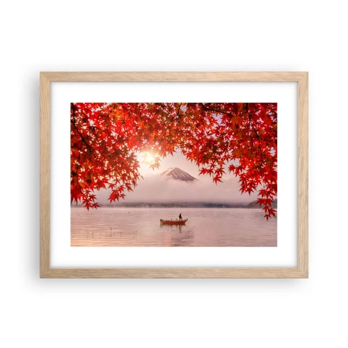 Plakat i ramme af lyst egetræ - I en japansk atmosfære - 40x30 cm