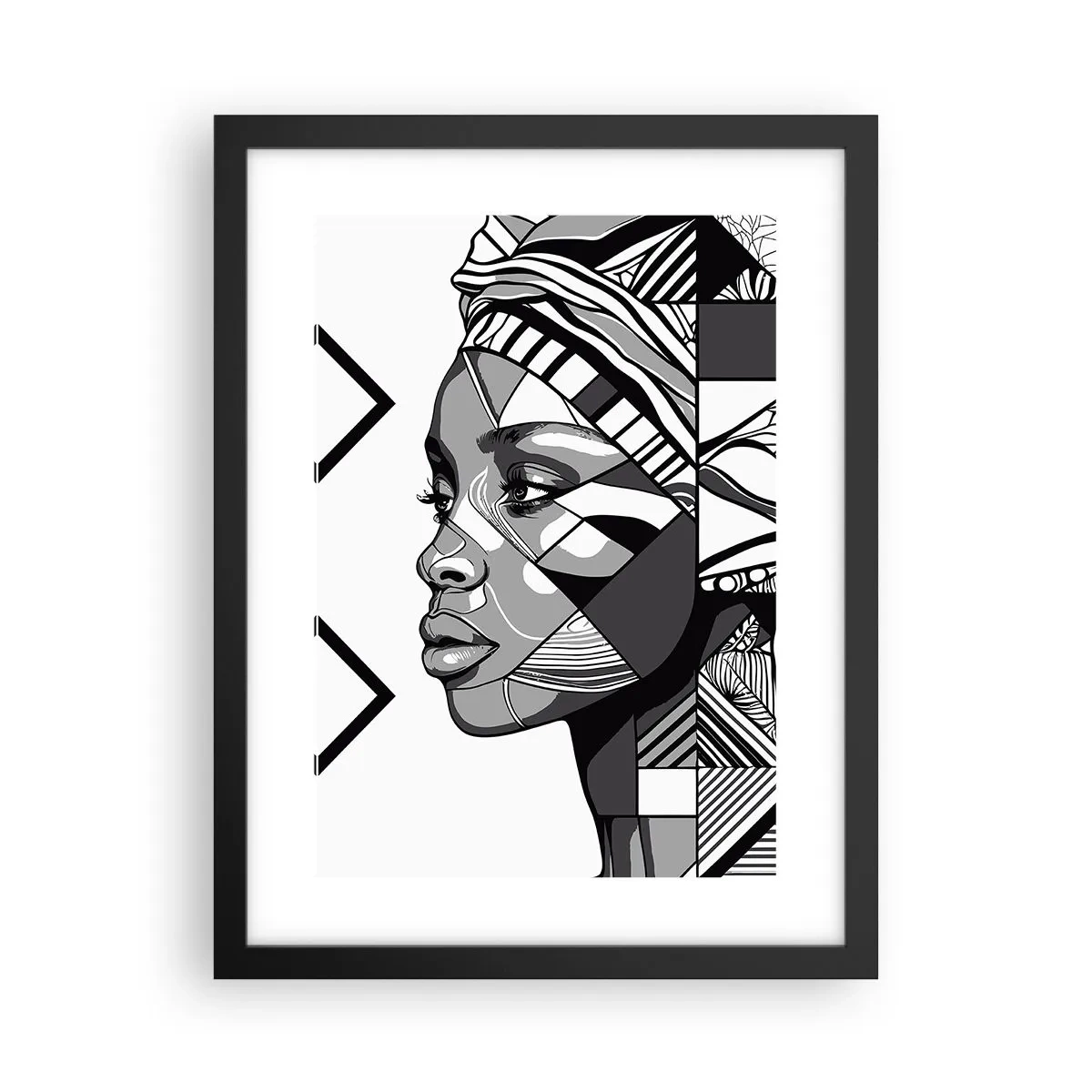 Plakat i sort ramme - Etnisk portræt - 30x40 cm