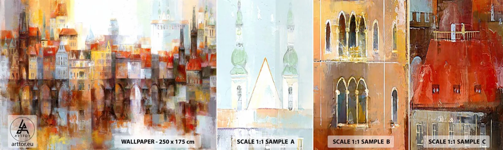 Fototapet Prøve Standard Eco - Under broen også smuk - By, Prag, Arkitektur - 100x30 cm