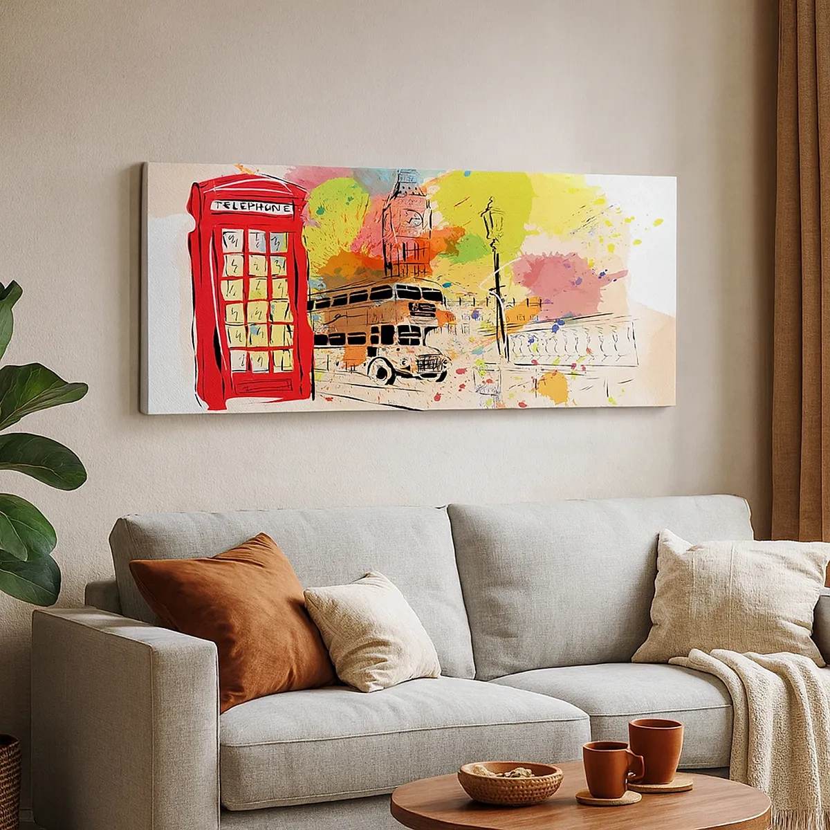 Lærredstryk - Billede på lærred - En by med variation - 30x30 cm