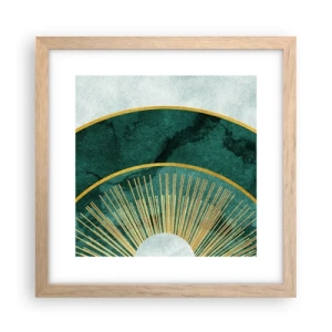 Plakat i ramme af lyst egetræ - Et anderledes solsystem - 30x30 cm
