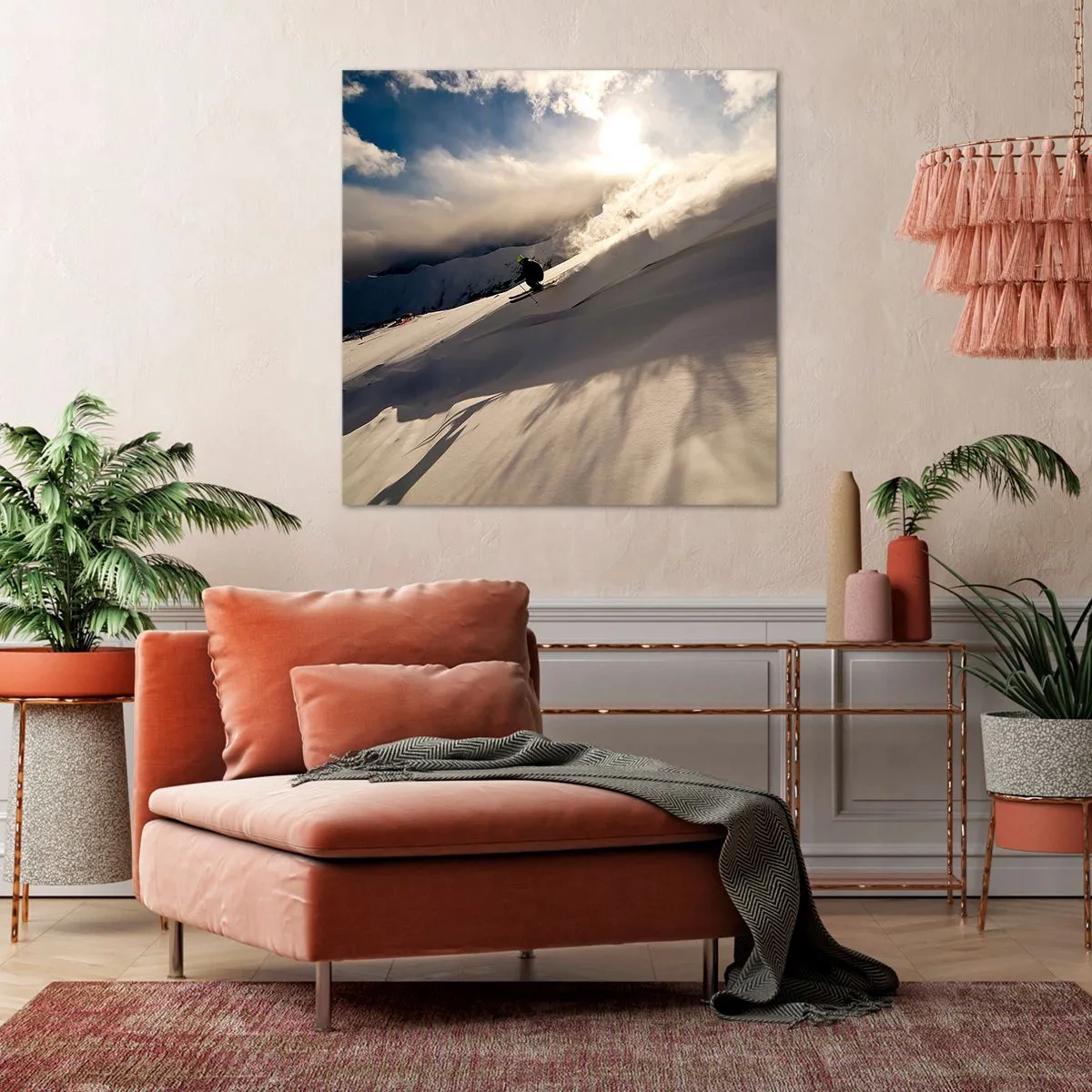 Lærredstryk - Billede på lærred - Udfordringen i bjergene - 40x40 cm