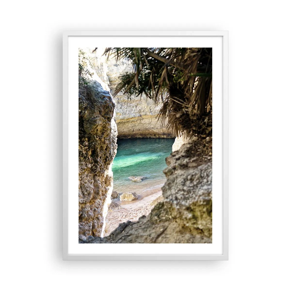 Plakat i hvid ramme - Turkis bugt - 50x70 cm