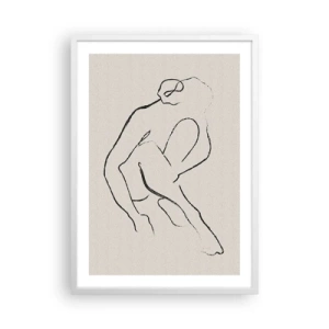 Plakat i hvid ramme - Intim skitse - 50x70 cm