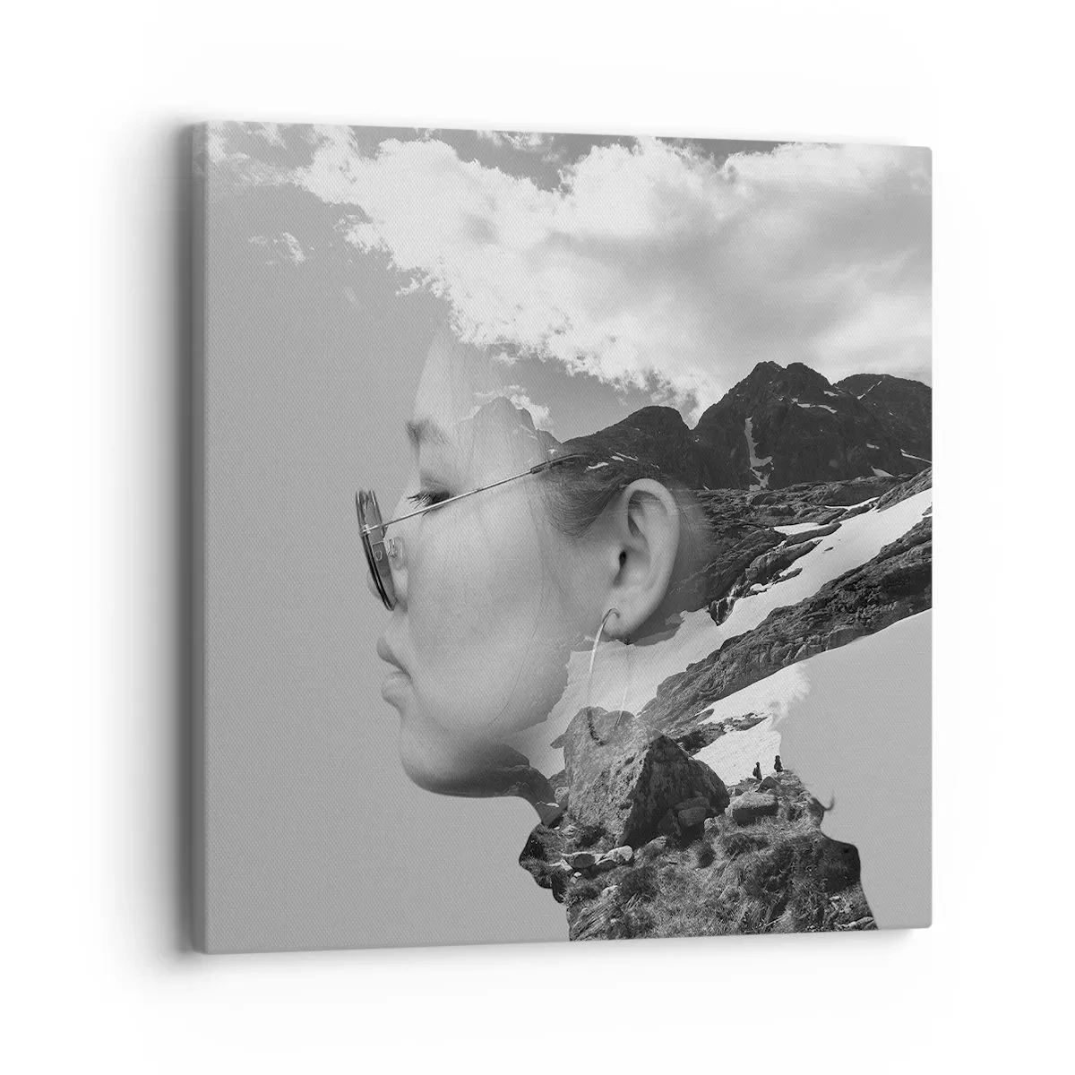 Lærredstryk - Billede på lærred - Portræt af toppen og skyen - 40x40 cm