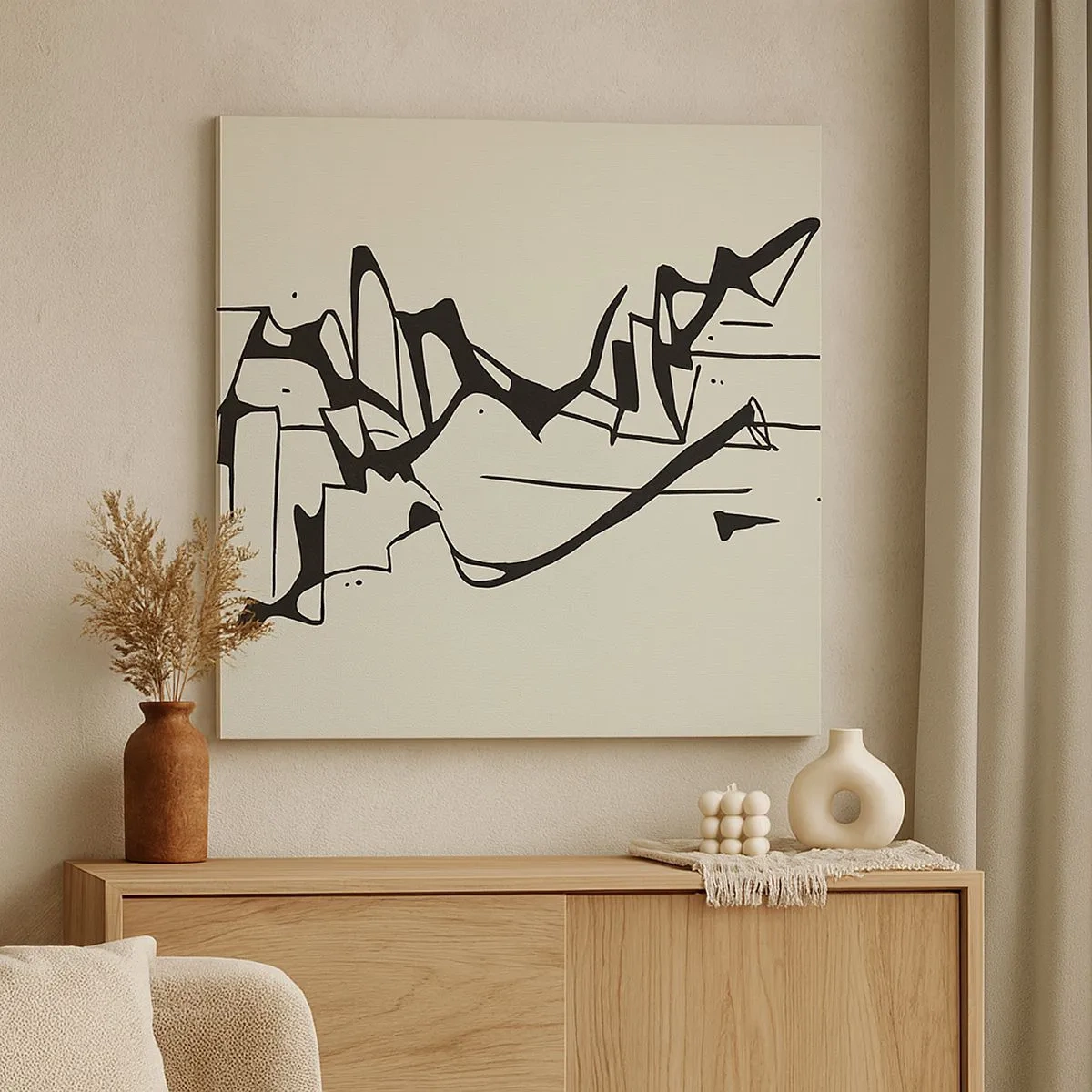 Lærredstryk - Billede på lærred - Måske et landskab - 30x30 cm