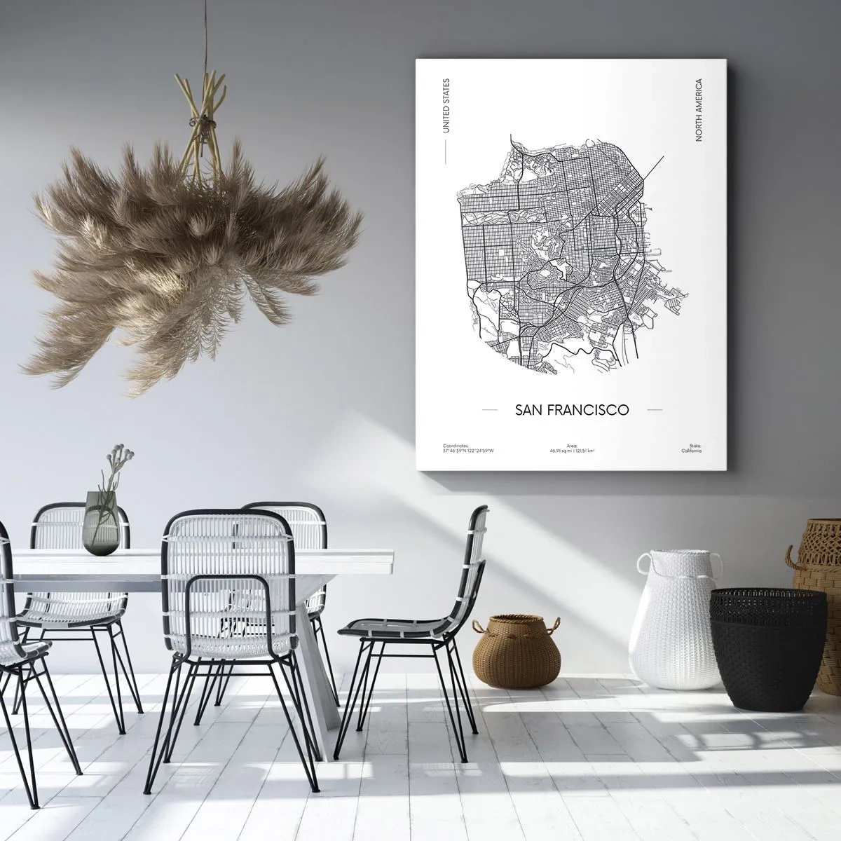 Lærredstryk - Billede på lærred - San Franciscos anatomi - 50x70 cm