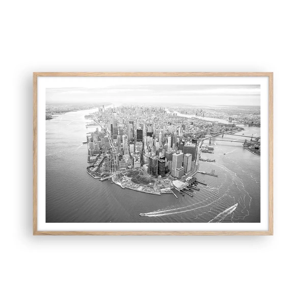 Plakat i ramme af lyst egetræ - Hvordan kan man ikke elske? - 91x61 cm