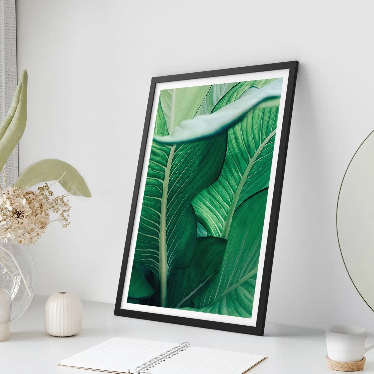 Plakat i sort ramme - Livet er intenst grønt - 30x40 cm