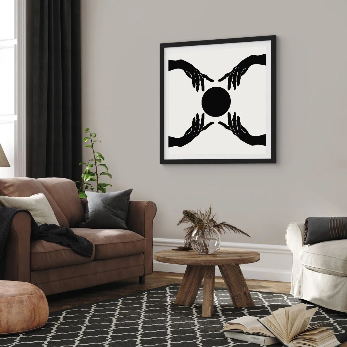 Plakat i sort ramme - Et hemmeligt tegn - 60x60 cm