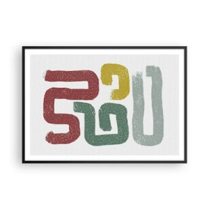 Plakat i sort ramme - På et ukendt sprog - 100x70 cm