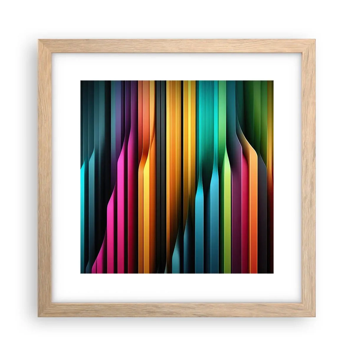 Plakat i ramme af lyst egetræ - Lysende orgel - 30x30 cm