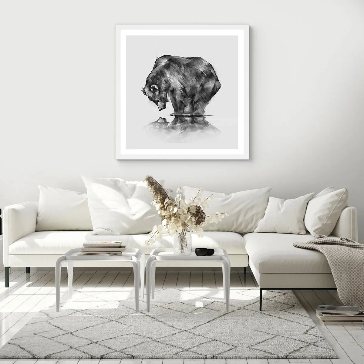 Plakat i hvid ramme - Dejligt at se nogen tæt på - 40x40 cm