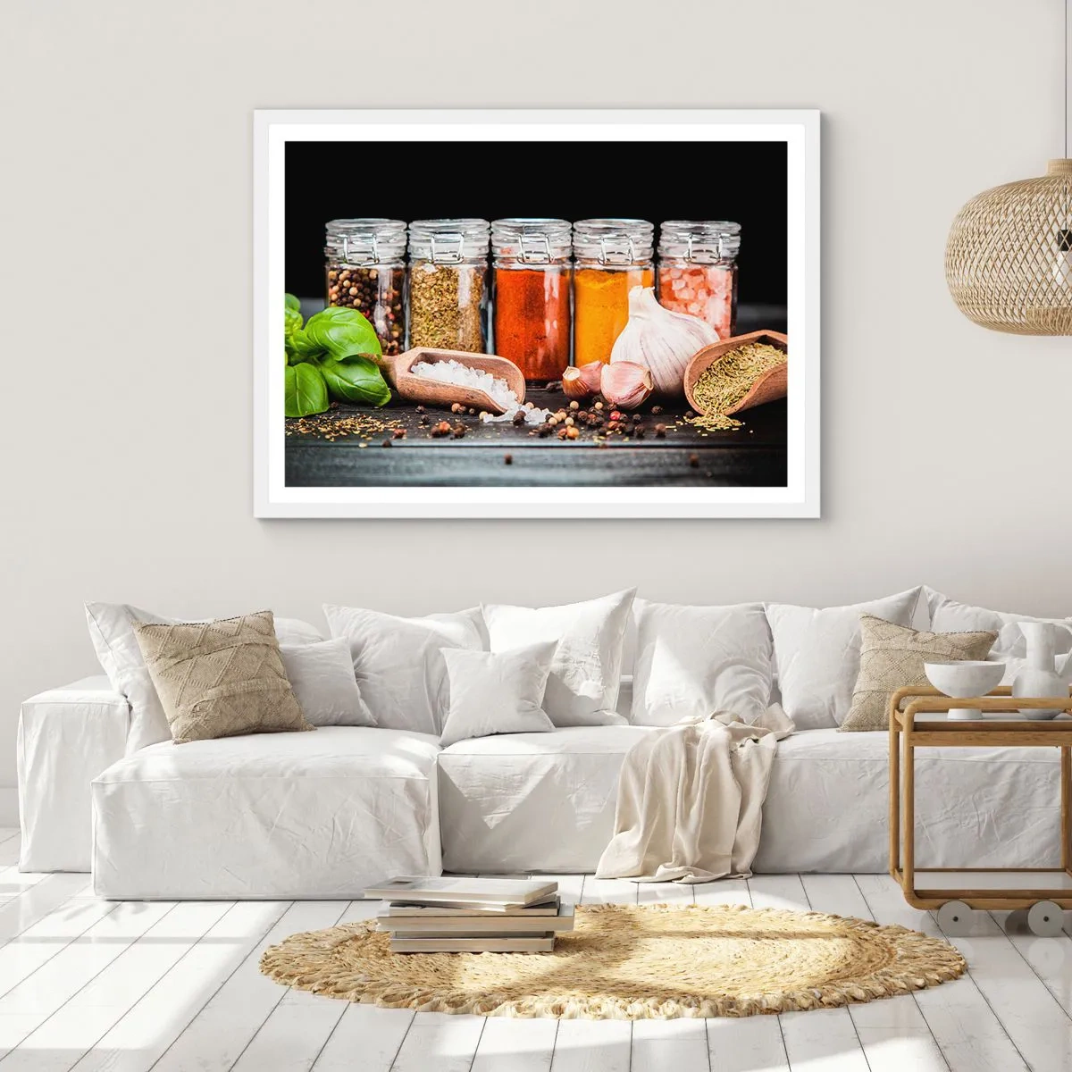 Plakat i hvid ramme - For at livet kan smages - 50x40 cm