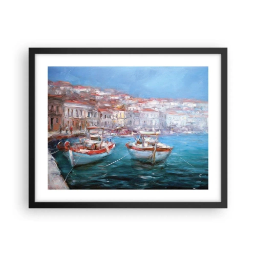 Plakat i sort ramme - Italiensk bugt - 50x40 cm