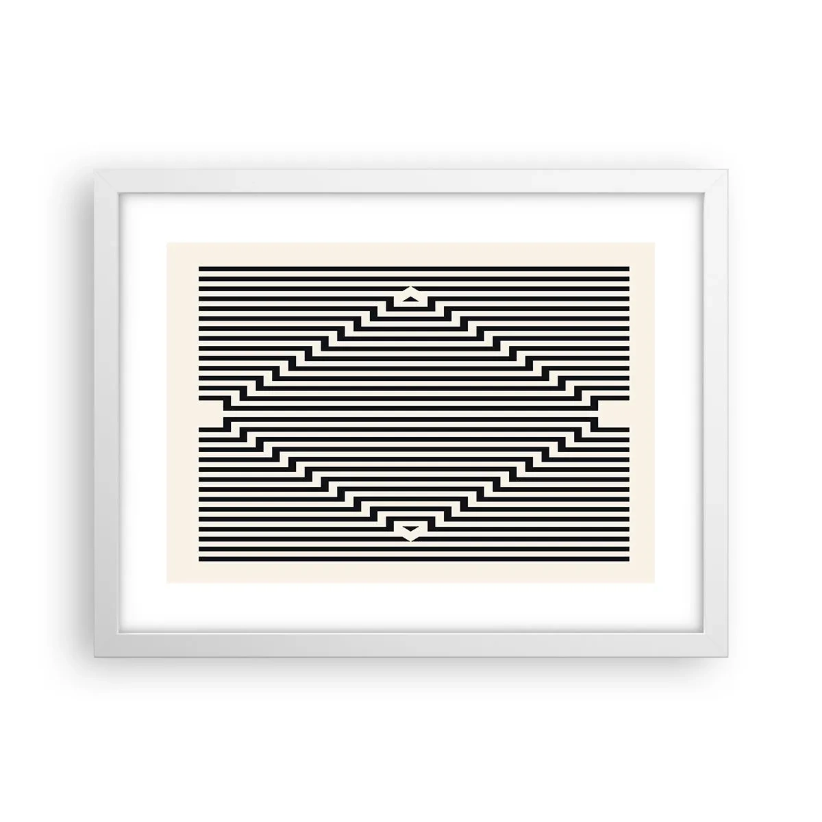 Plakat i hvid ramme - Geometrisk illusion - 40x30 cm