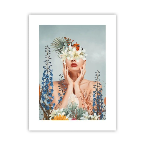Plakat - Kvinde blomst - 30x40 cm