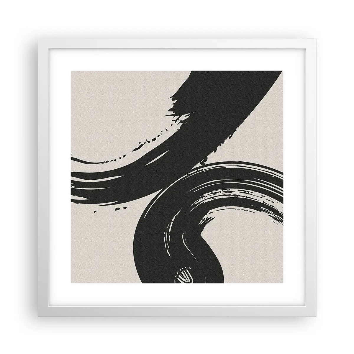 Plakat i hvid ramme - Fejende og cirkulær - 40x40 cm