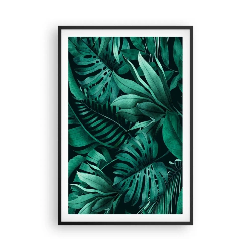 Plakat i sort ramme - Dyb tropisk grøn - 61x91 cm