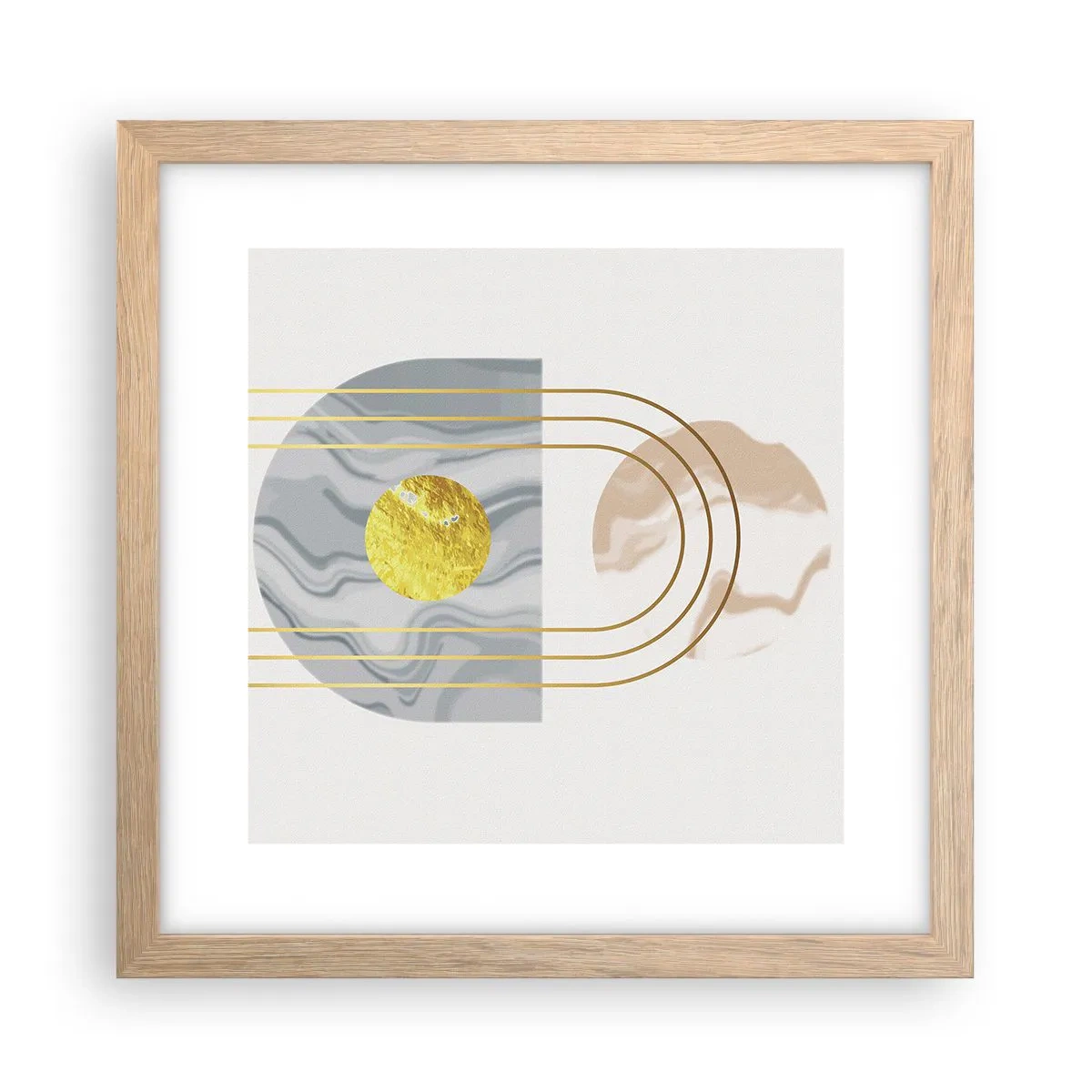 Plakat i ramme af lyst egetræ - Lysstyrke og udstråling - 30x30 cm