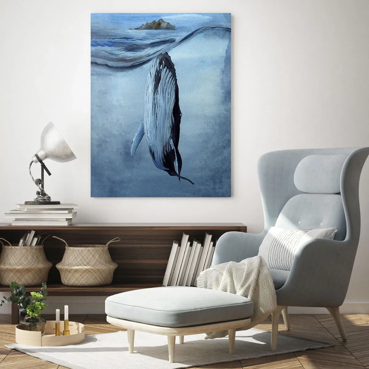 Billede på glas - To verdener i nord - 50x70 cm