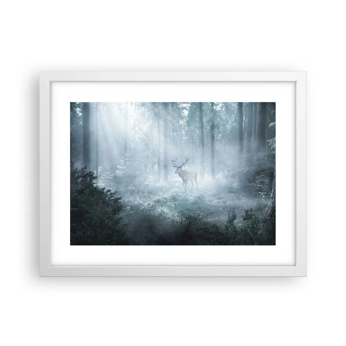 Plakat i hvid ramme - Morgenvandring rundt på godset - 40x30 cm