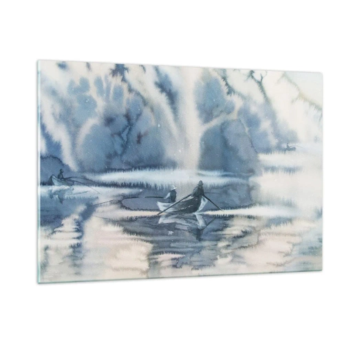 Billede på glas - Lystfiskere i deres paradis - 120x80 cm