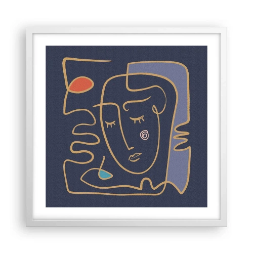 Plakat i hvid ramme - I drømmerier - 50x50 cm