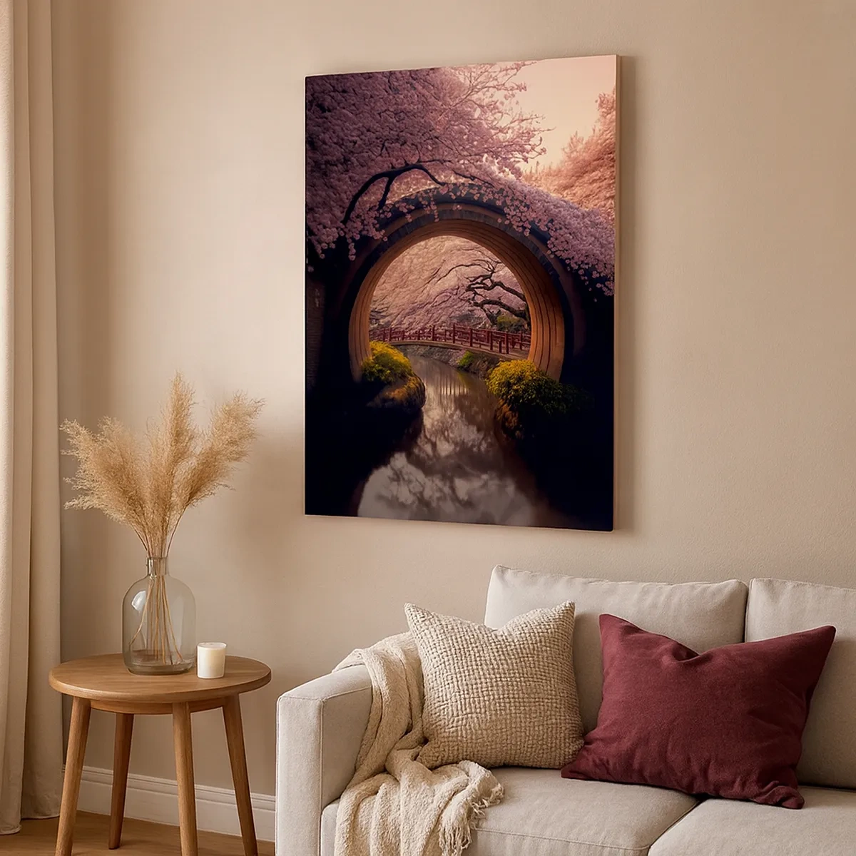 Lærredstryk - Billede på lærred - Japansk forår - 50x70 cm